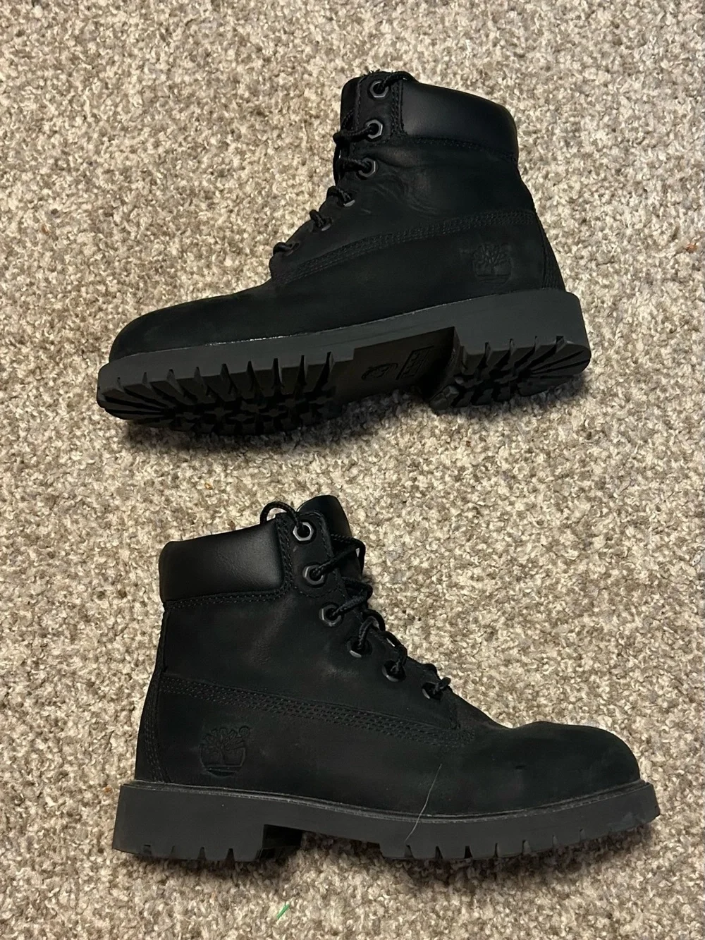 Timberland Kid’s Black Premium Lace-Up Work Boots